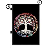 Kindness Peace Equality Love Inclusion Hope Diversity Garden Flag, Double Sided Yard Outdoor Lawn Porch Decor Banner, LGBTQ Flag, Ally Equality Sign, Inclusive Gifts for Family Friend Coworker