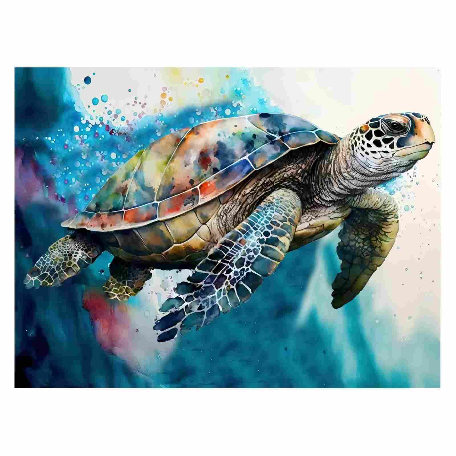Mafenr Art Turtles Paint by Numbers for Adults, Animals Painting by Numbers, Paint by Number Canvas for Gift and Home Decor 12x16 Inch/30x40cm — image 1