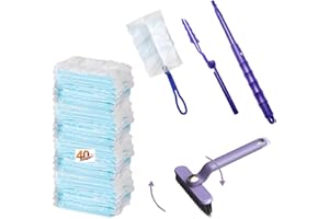 HRJZF 44 pcs Duster Refills for Swiffer Dusters, 40 Count Disposable Duster Refill Heavy Duty Dusters Refills Replacement Head 1 Long-Handled Brush and 2 Short-Handled Brushes, with 1 Cleaning Brush