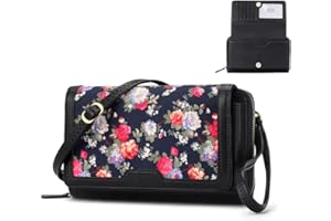 RONSIN Women Crossbody Wallet Purse, RFID Card Holder Wristlet Clutch 2 Straps