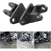 Xitomer for 1996-2025 DR650 Steel Footpeg 2''(50mm) Lowering Mounts | Matte Black Foot peg and Control Lowering Kit , Heavy duty 3/16'' (4.75mm) steel construction