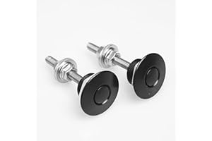 JYJMQ Universal Aluminum Vehicle Hood Pins, Bumper Quick Release Latch License Plate Clip Hood Pins Lock for Car 1.25in ,Quick Release Lock Latch Bumper for Bumper Hood or DIY (2 Set - Black)