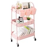 Danpinera 3-Tier Rolling Cart, Metal Storage Cart