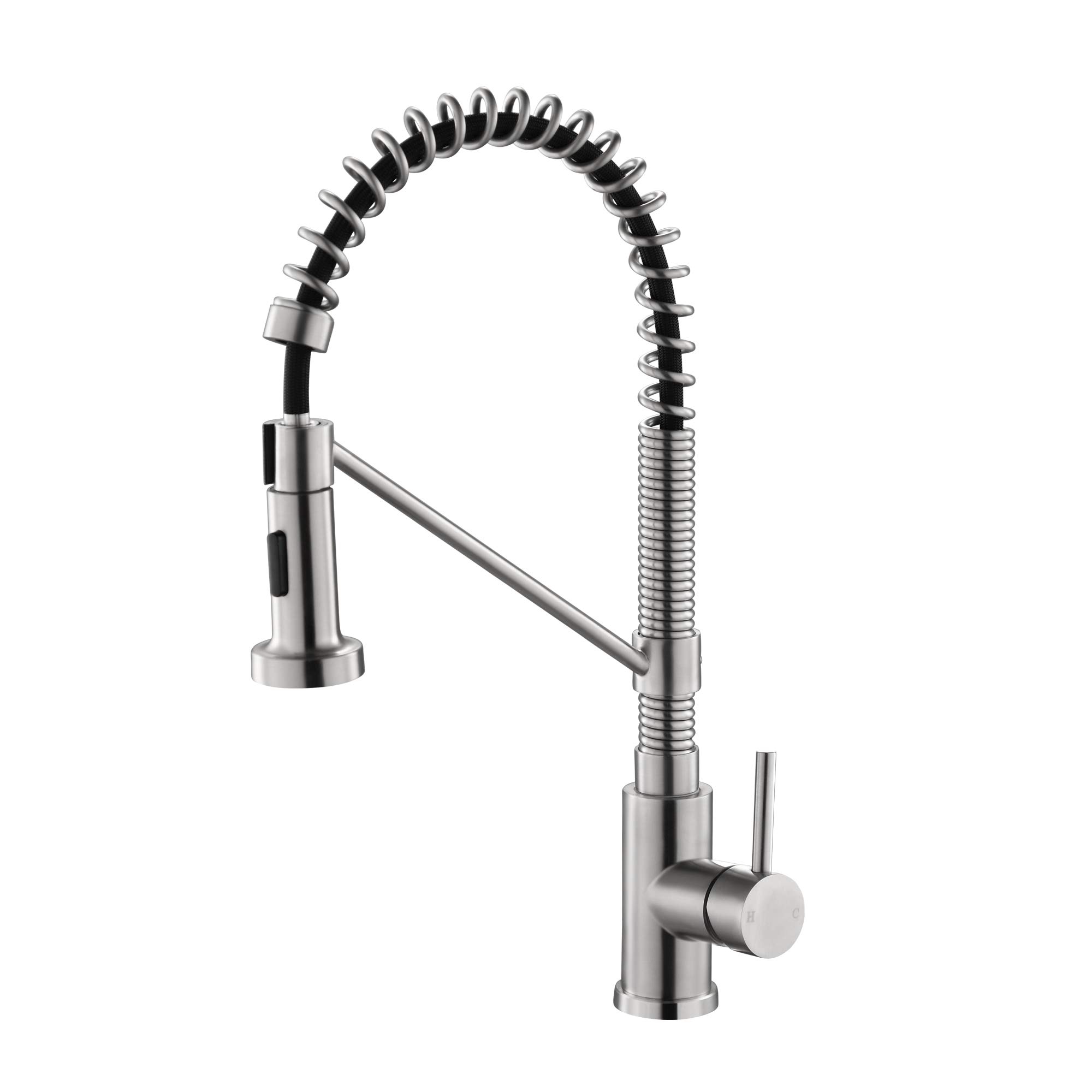 Eridanus Kitchen Taps, Touch Activated Kitchen Faucets in Updated Leak Proof Design, Low Lead Commercial Solid Brass Single Handle Single Lever Pull Down Sprayer Spring Kitchen Faucet, Brushed Nickel