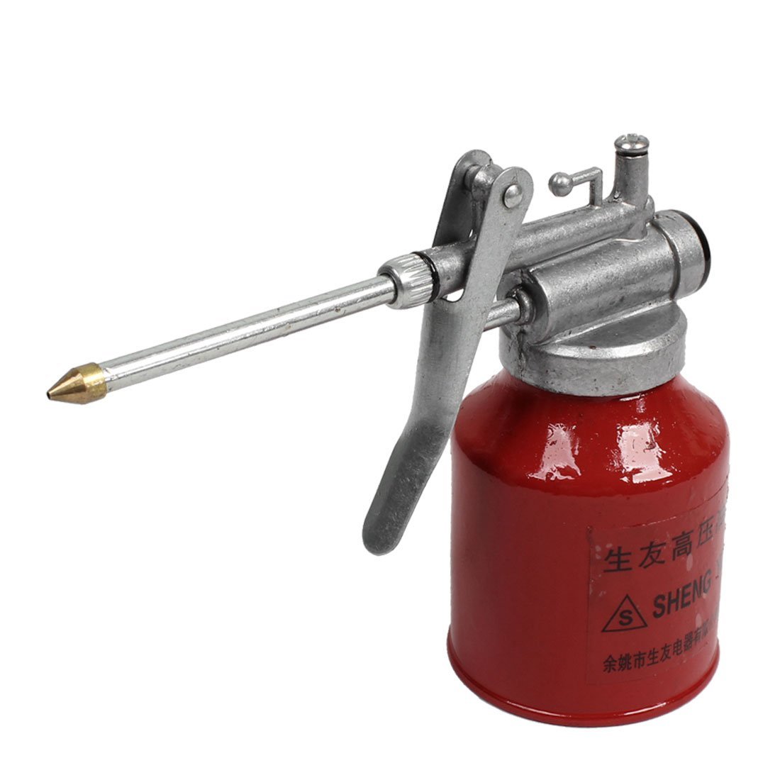 sourcingmap Pneumatic Red Metal Bottle High Pressure Feed Oil Gun