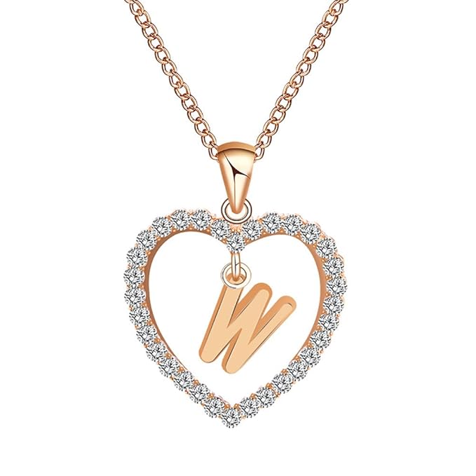 POIUDE Damenhalskette Silberhalskette Mode Frauen Geschenke 26 Englisch Brief Name Kette Anhänger Halskette Schmuck Sterling(