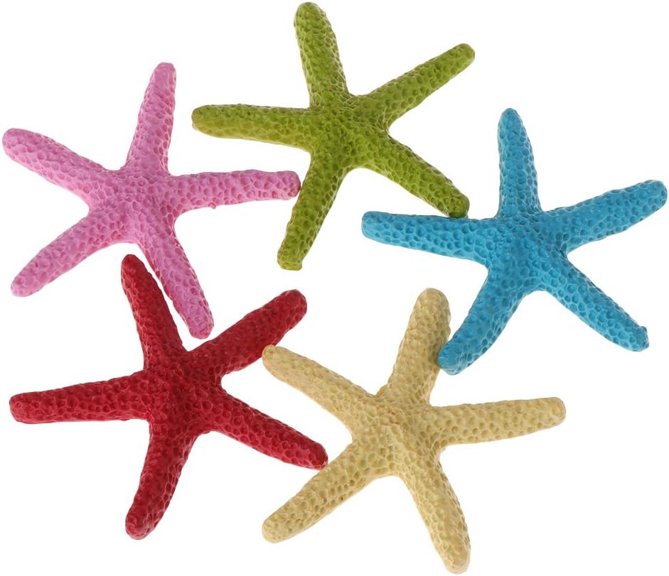 fooderstoury 5Pcs Aquarium Ornament Fish Tank Accessories Starfish Resin Artificial