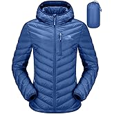 CAMEL CROWN Women's Down Jackets Lightweight Puffer Jackets Packable Quilted Winter Coat Hooded Outerwear With Chest Pocket