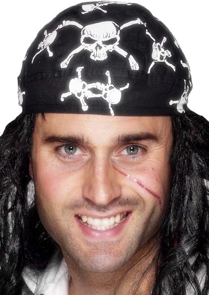 Amazon バンダナ 黒 海賊風 ドクロ プリント 大人男性用 Pirate Bandanna 服 ファッション小物 通販