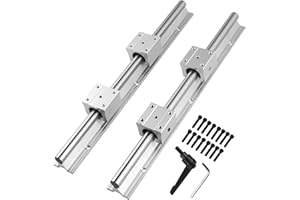 ANWOKIT ANWOK Linear Rail 2PCS SBR16-600mm (23.6 inchï¼‰+4PCS SBR16UU Block Bearing for CNC Machine and DIY Project