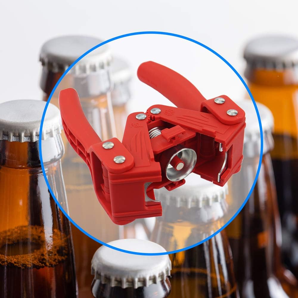 Bottle Capper Including 120 Free Caps for Home Brew Beer Making or Lemonade Glass Bottles - Easy to Cap, Red - Image 5