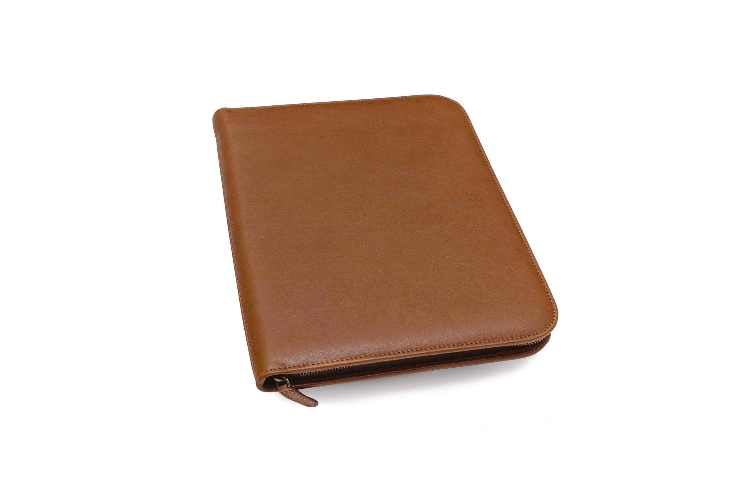 Premium Maruse Leather Portfolio Padfolio - Executive Folio for Men and Women with Zipper, Folio Document Organizer, Laptop Sleeve, iPad Case and Folder - Made in Italy, Honey