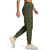 MAGCOMSEN Womens Cargo Joggers Lightweight Quick Dry Hiking Pants UPF 50 Athletic Workout Travel Casual Zipper Pockets