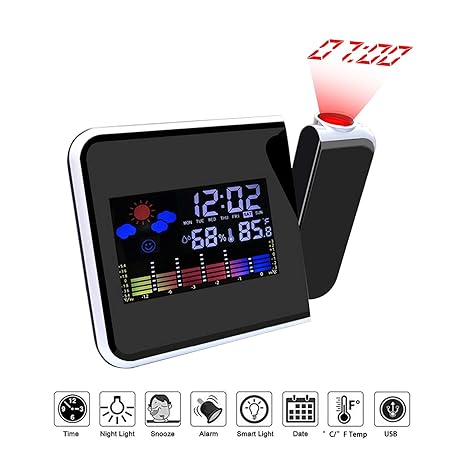 Amazon Com Glaucus Projection Alarm Clock Digital On Ceiling Lcd
