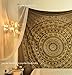 Popular Handicrafts d Kp714 Elephant Tapestry Wall Hanging Hippie Bohemian Mandala Wall Art With Metallic Shine tapestries (215x230cms) Gold on Black dye