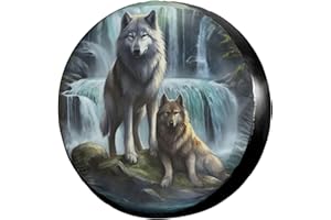 Foruidea 3D Printed Wolf Spare Tire Cover Dust-Proof Wheel Tire Cover Fit Trailer, RV, SUV and Many Vehicle 17 Inch