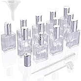 YU FENG 12pcs Refillable Glass Atomizer Spray Bottles with Funnels Pipettes Dispenser for Perfume,Fragrance,Lotion,Essential 