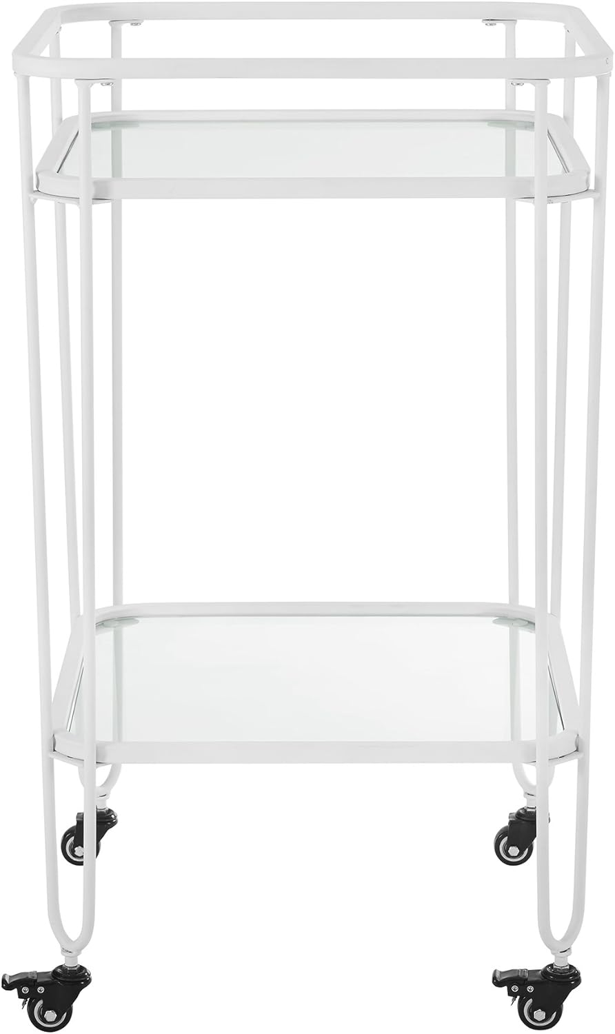 folding serving cart on wheels on Furniture 35 Inch Walker Edison Furniture Company Metal Square Bar Wheels Kitchen Storage Serving Cart White Game Recreation Room Furniture