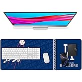Mouse Pad Gaming Mousepad 31.5 x 11.8in Large Mouse Pad for Keyboard and Mouse with Anti-Slip Rubber Base, Baseball Keyboard Pad XL Mouse Mat for Los Angeles Home and Office