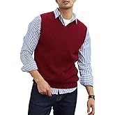 Men's V-Neck Sweater Vest | Anti-Pilling & Anti-Static | Lightweight Thermal Sleeveless Pullover for Casual & Formal Outfits