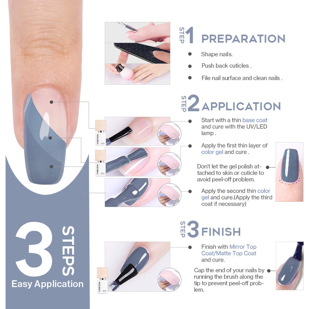 Matte Gel Top Coat, No Wipe Gel Top and Base Coat, Matte Top Coat, 3 X 10 ML Soak Off LED Gel Nail Polish, High Gloss Shiny Matte Gel Polish Effects for Home Use : Beauty