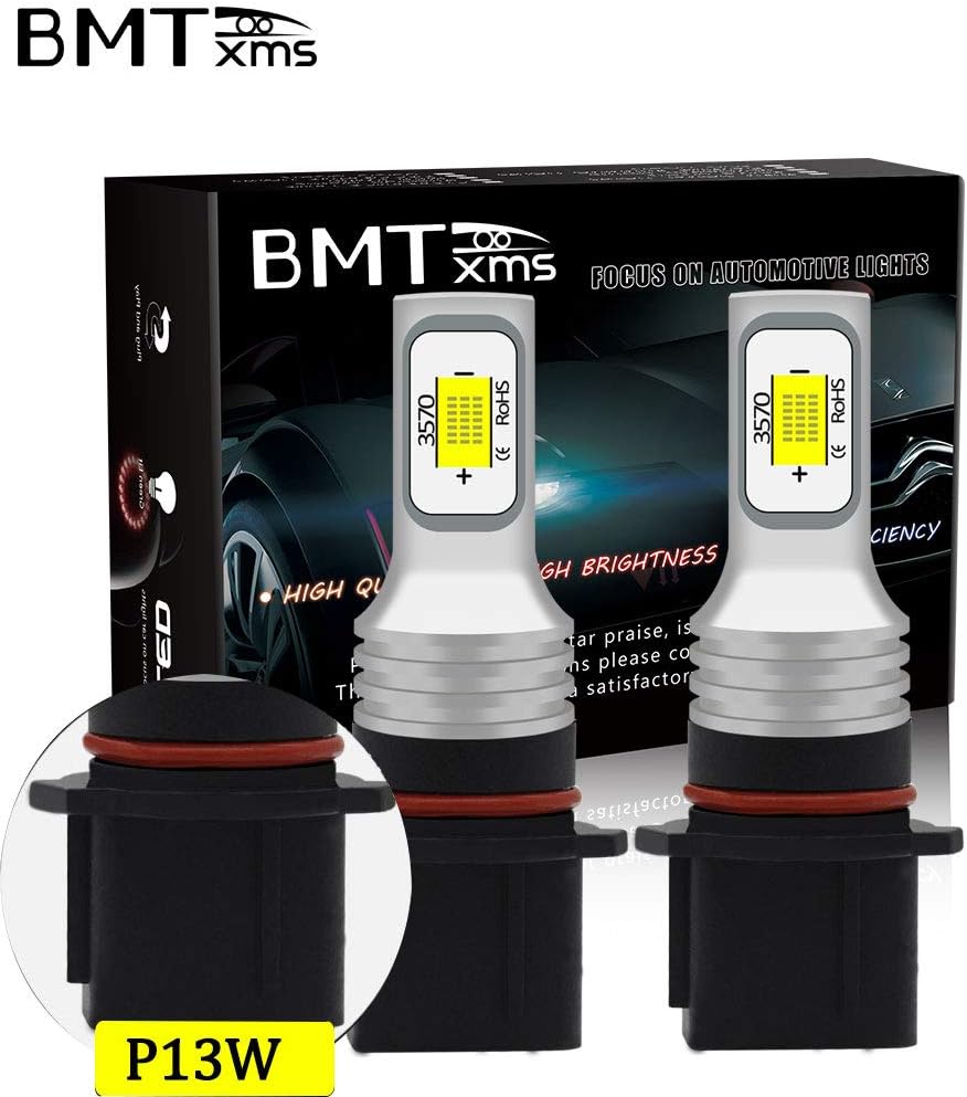 BMTxms P13W LED Fog Light, Canbus LED Bulbs with Lens Projector for Replacement LED Fog Light Daytime Running Lights White（Pack of 2）