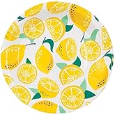 Fun Express Lemon Party Paper Dinner Plates - Disposable Paper Plates Supplies Dinner Dessert - Decorations Tableware for Wedding Birthday Party Baby Shower Bridal Shower Supplies - 8 Pieces