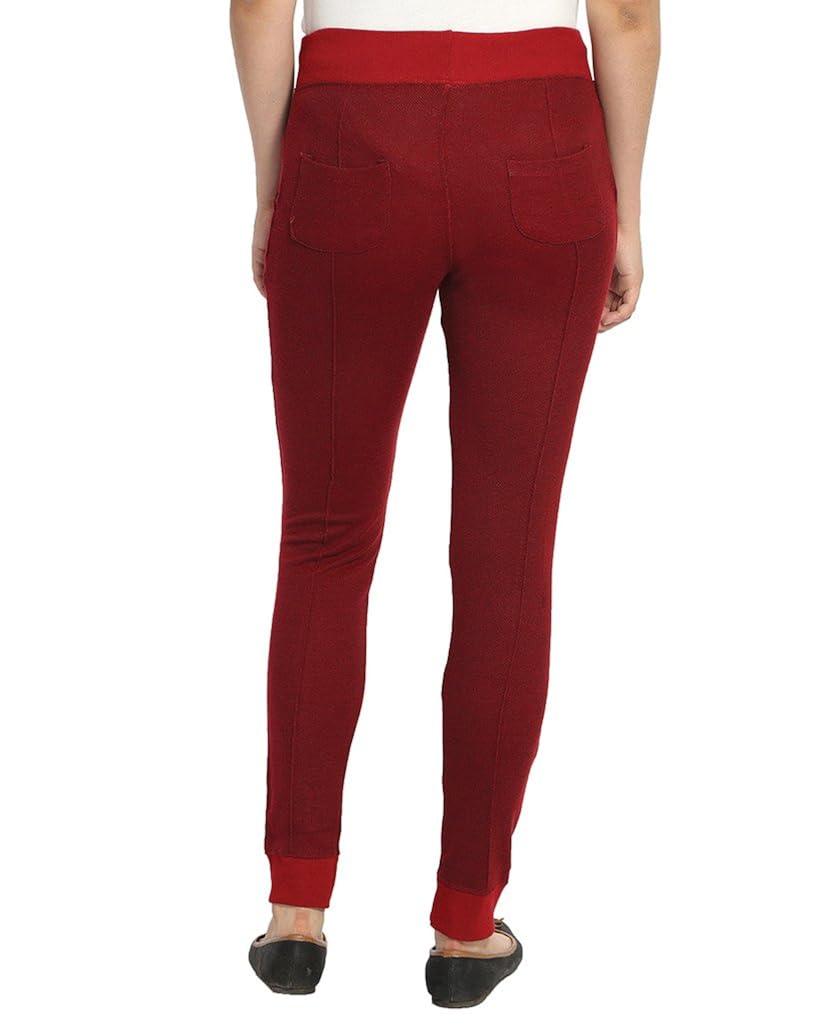 campus sutra women cotton track pant-maroon