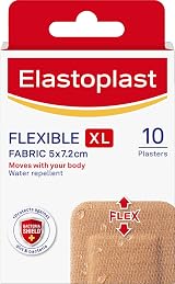 Elastoplast Flexible XL Fabric Plasters 10 x 10 Pieces Tan Water-Repellent