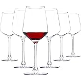 HAKEEMI Red/White Wine Glasses Set of 6, 12 oz Clear Wine Glasses with Stem, Dishwasher Safe