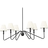 Kennedy 6-Light Linear Pendant in Natural Black with Ivory Linen