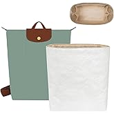 Ultra-light Backpack Organizer Insert Compatible with Longchamp for Le Pliage Original/Xtra/Green M Backpack, Water-proof Dupontpaper Bag Organizer Insert, Keeps Bags Neat(White-Beige,M)