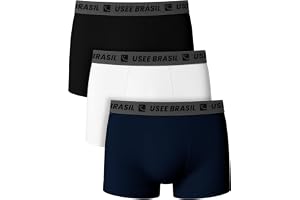 Kit com 3 Cuecas Boxer Algodão Masculina Usee Brasil Premium