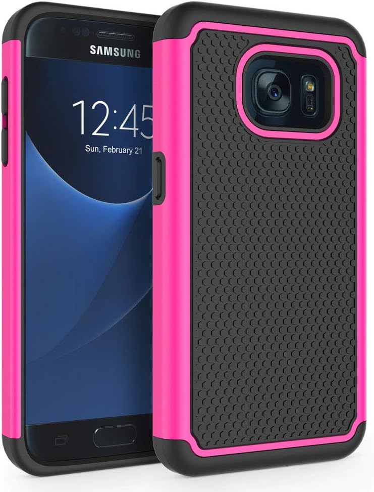 Galaxy S7 Case, SYONER [Shockproof] Defender Protective Phone Case Cover for Samsung Galaxy S7 (5.1", 2016) [Hot Pink]