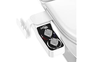 POCALAND Bidet Attachment for Toilet Warm and Cold Water, Dual Nozzle, Non-Electric Bidet with Adjustable Water Pressure for Toilet Seat, Self-Cleaning, Rear and Feminine Wash (Chrome)