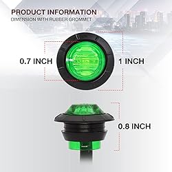 TMH 20 Pcs 3/4 Inch Round Green LED Small Bullet