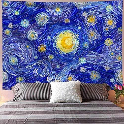 タペストリー壁掛け小さな 壁掛け大きなタペストリープラスサイズゴッホ油絵星空空神秘的なサイケデリックヒッピー3d創造的な装飾アート家の装飾ピクニックマットシーツ Masqueboutique Com