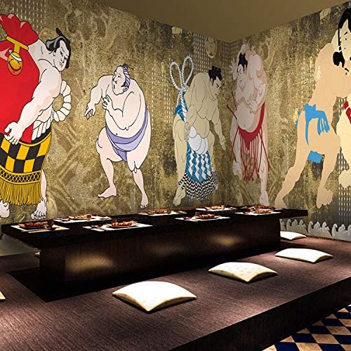 Leekkoka Mural Wallpaper Sumo Wallpaper Japanese Style Hand-Painted Personality Wallpaper Japanese Material Large Mural Hotel Restaurant Background
