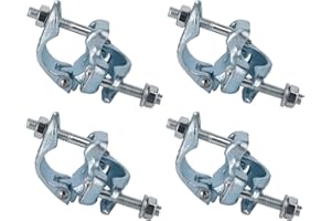 BGTLGIO Scaffolding Forged Couplers,Fixed Right Angle Pipe Clamp,Cross Pipe Clamps For 1.65" to 1.9" (42mm to 48mm) OD Tube,4PACK. (Fixed Cross Couplers)