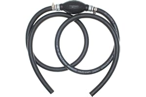 MAXANDA Fuel Line Assembly 3/8" Inner Dia 5/8" 6FT Outer Dia Hose Line Marine Outboard Boat Motor RVs Fuel Assembly with Primer Bulb Steel Hose Clamps