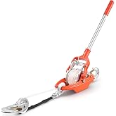 VEVOR Rope Puller, 6614 lbs Pulling Capacity, Heavy Duty Ratchet Power Puller Tool with 35 ft of 0.3 in Diameter Rope &amp; 2 Hooks, Come Along Winch for Tree Felling, Moving Boats, Road Recovery