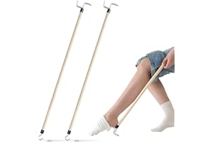 Geelin 2 Pcs 35.5'' Long Dressing Stick for Elderly Disabled Limited Mobility Dressing Aid for Pants Shoes Socks Shirts Daily Living Aid Hip Replacement Nursing Home Essential Items