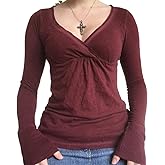 Women Y2K Lace Patchwork Tee Top Long Sleeve Fairy Grunge T-Shirts Vintage Aesthetic Slim Crop Top Harajuku Top