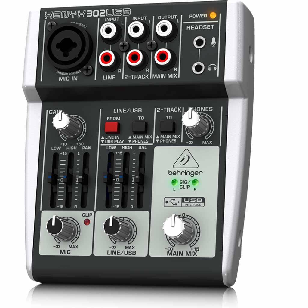 Behringer 302USB Premium 5Input Mixer with XENYX Mic Preamp and USB
