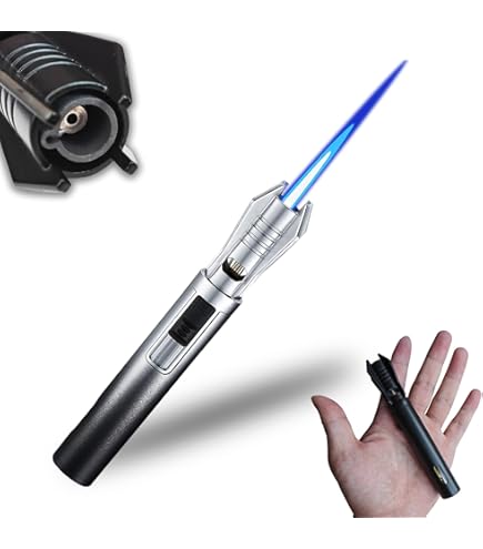Amazon.com: Arkinsand Lightsaber Kitchen Cooking Torch Lighter Adjustable  Red Flame, Professional Gift for Chef, Windproof Blow Torch, Refillable  Butane Lighter for Creme Brulee, Dessert, BBQ and Baking（m silver） : Health  & Household