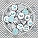 Teal Blue and Gray Elephant Boy Baby Shower Stickers (Set of 324)