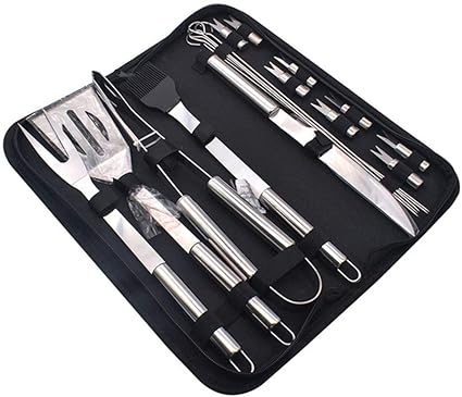 Ensemble D Outils De Barbecue 18 Pieces D Ustensiles Pour Barbecue Kit Ustensiles De Barbecue Pour Grillades Kit D Accessoires De Cuisine De En Acier Inoxydable Amazon Fr Sports Et Loisirs