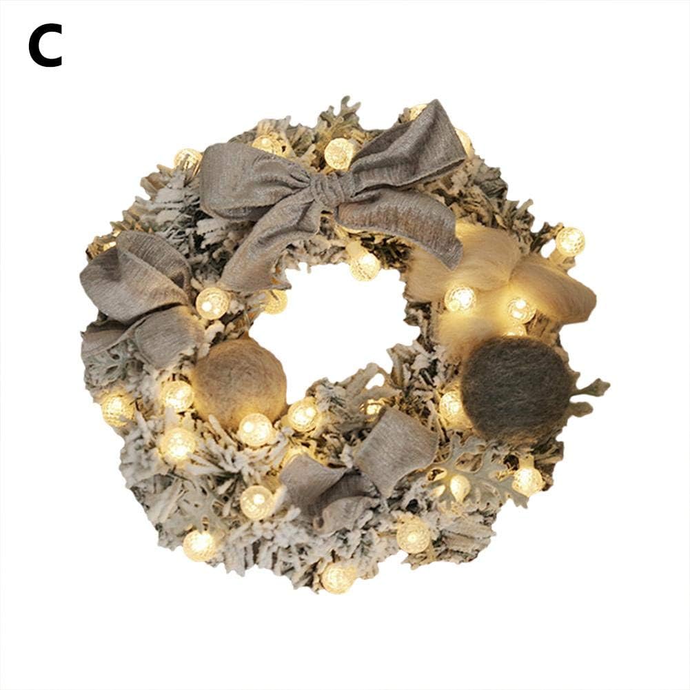 rcraftn Christmas Wreath Artificial Rattan Flower Door Hanging Wreath Home Festival Party Wall Decoration fit