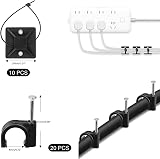SOULWIT Cable Management Kit 200Pcs - 4 Sleeves 37 Clips 10 Ties 20+2 Rolls view 8