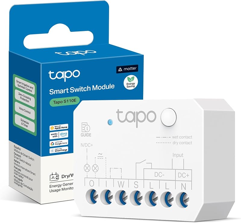 Tapo S110E 10A WiFi Bluetooth Smart Relay Switch Matter Compatible
